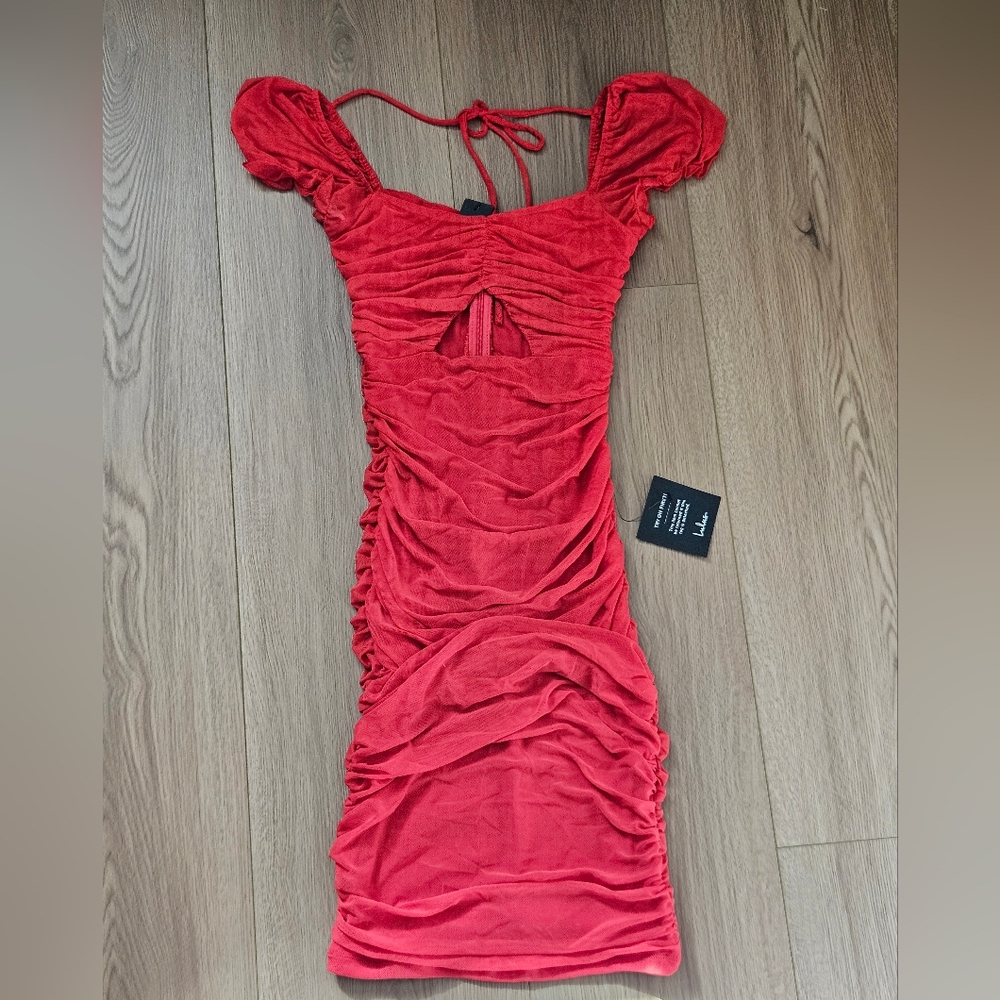 Lulus Red Ruched Dress
